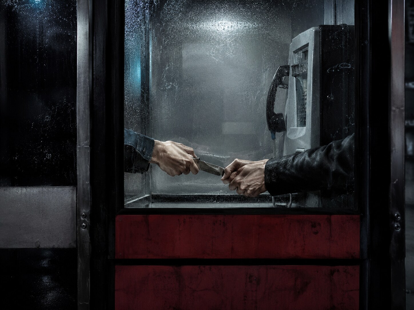 A knife-fight in a phone booth